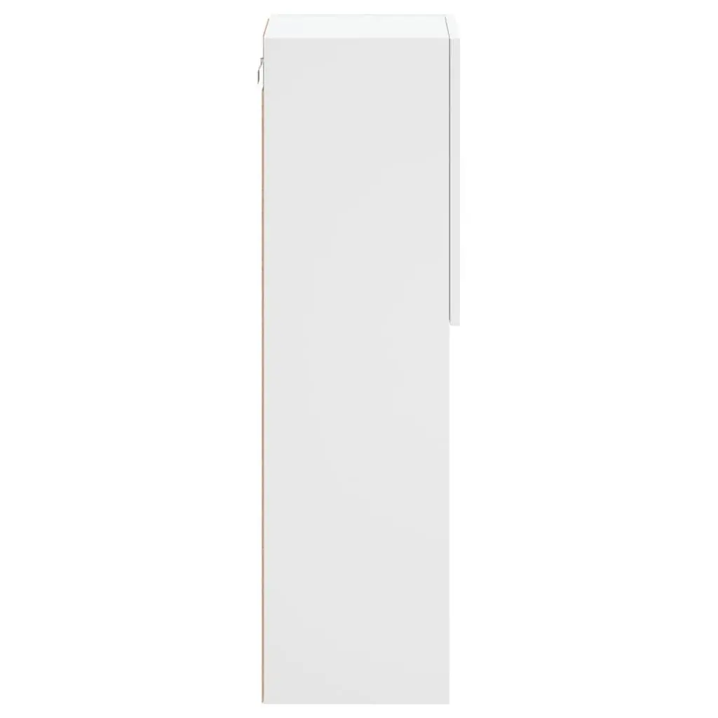 Wall-Mounted TV Cabinet with RGB LED Lights in White
