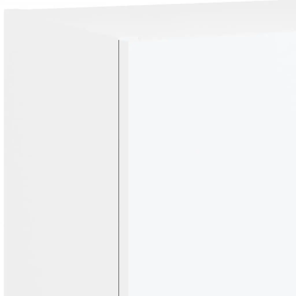 TV Cabinet Wall-Mounted White 2 Piece Engineered Wood with RGB LED Lights