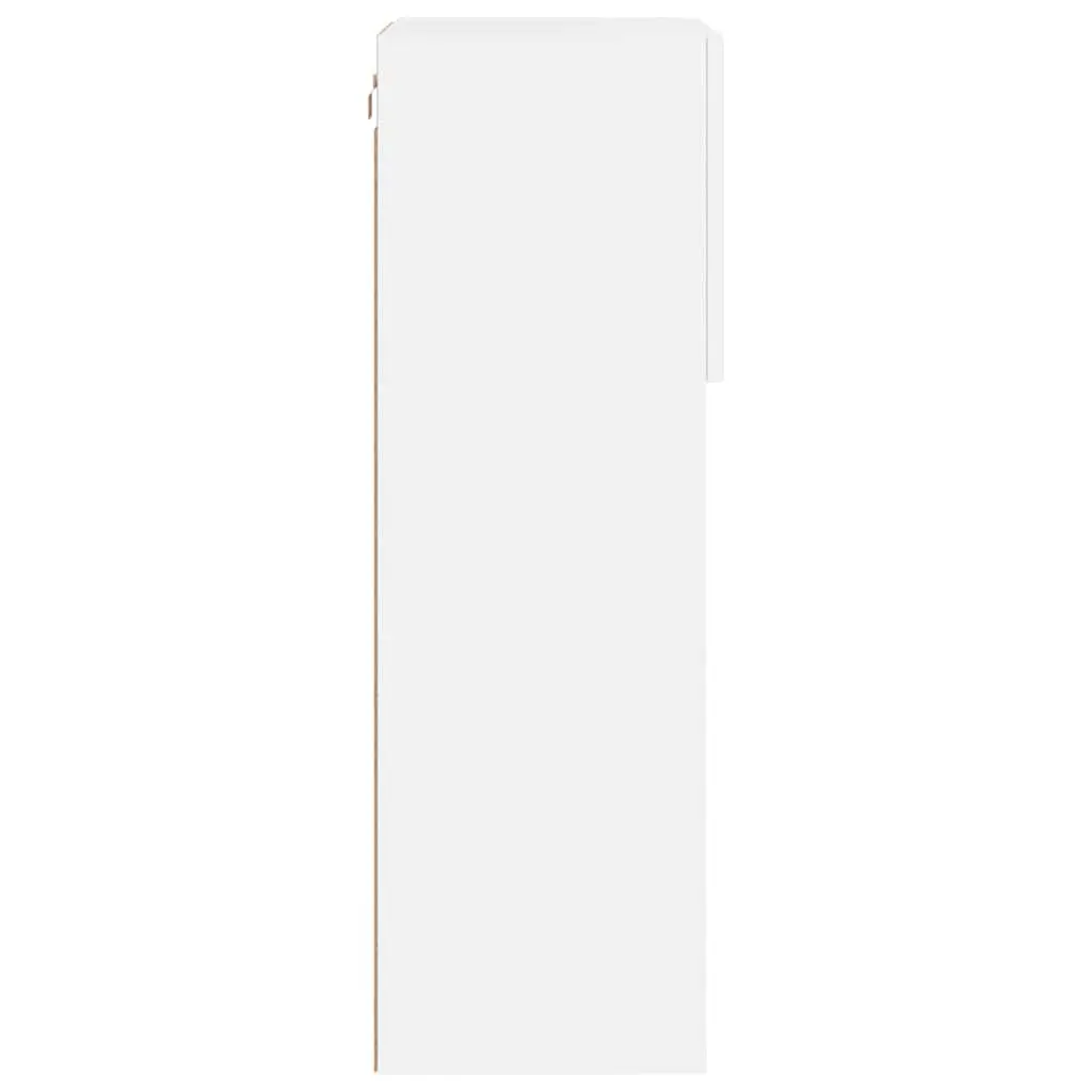 TV Cabinets White Wall-Mounted 40.5x30x90cm Engineered Wood with RGB LED Lights Set of 2