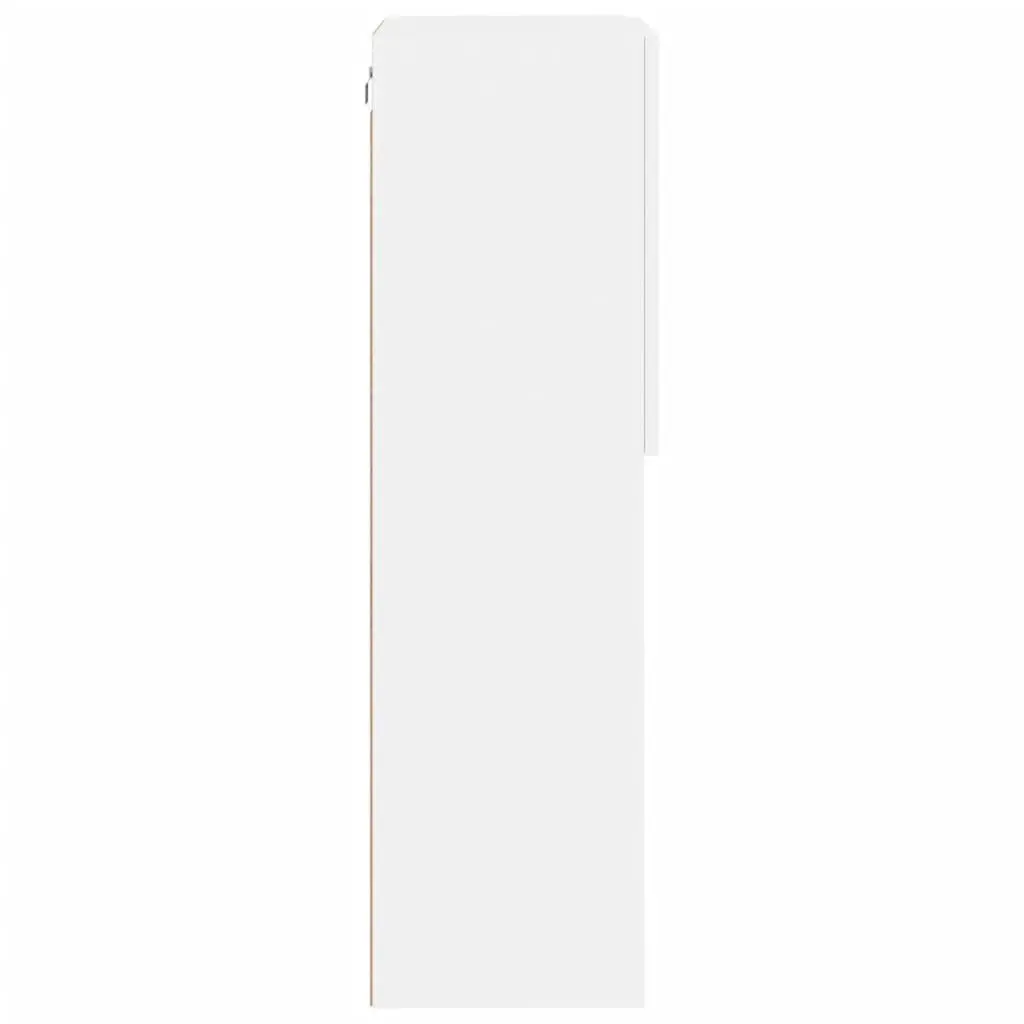 TV Cabinet RGB LED Lights White Wall-Mounted Entertainment Unit Storage Engineered Wood 40.5 x 30 x 102 cm