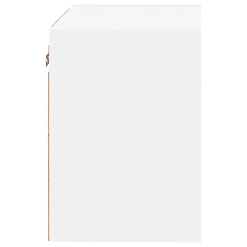 Bedside Cabinet Wall-mounted White Engineered Wood with RGB LED Lights