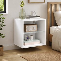 Stylish Bedside Cabinets with RGB LED Lights, 2 pcs White