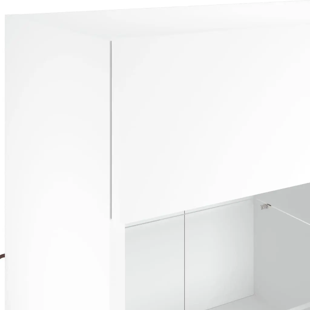 TV Wall Cabinet RGB LED Lights Wall-Mounted Media Storage Unit White 78.5 x 30 x 60.5 cm Engineered Wood