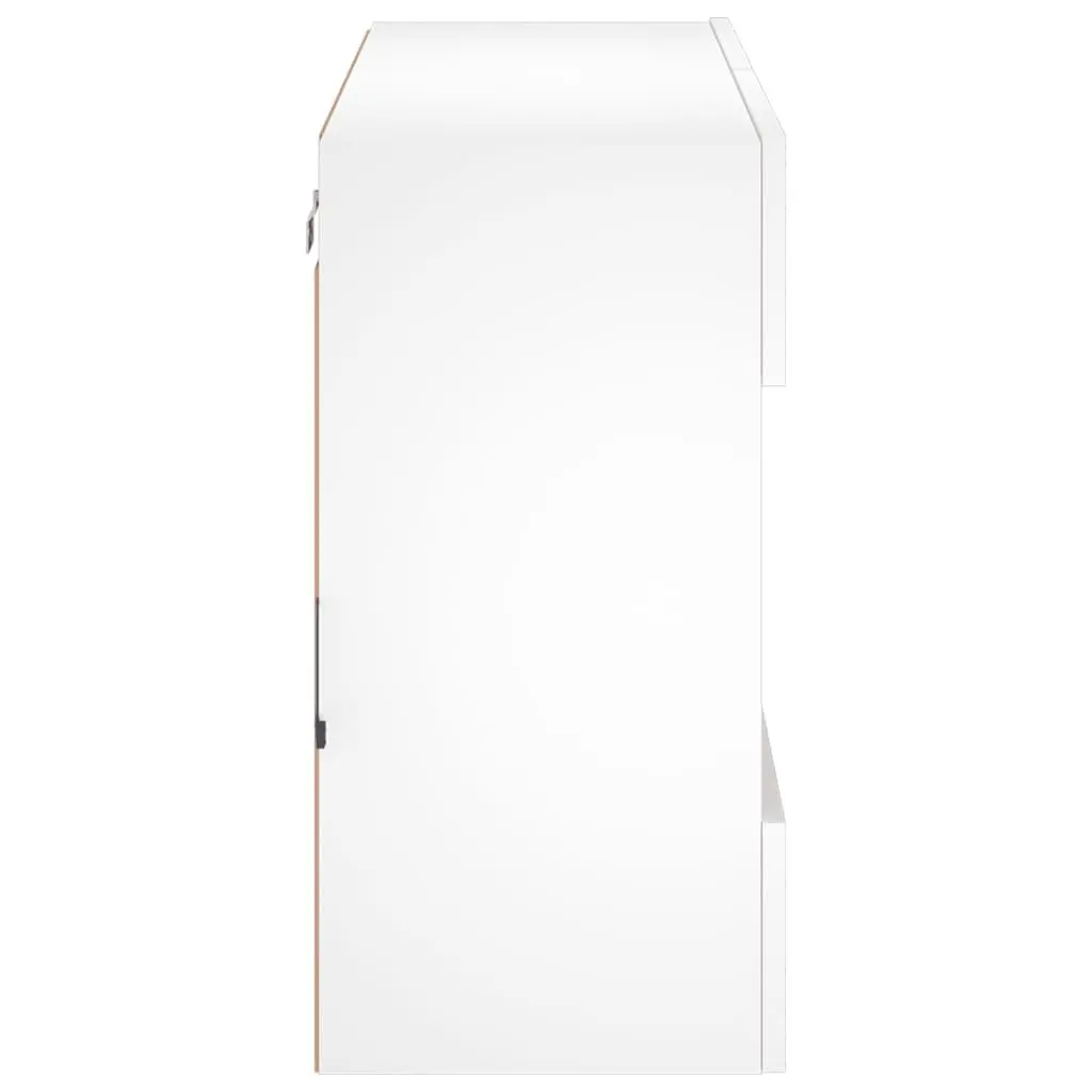 TV Wall Cabinet RGB LED Lights Wall-Mounted Media Storage Unit White 78.5 x 30 x 60.5 cm Engineered Wood