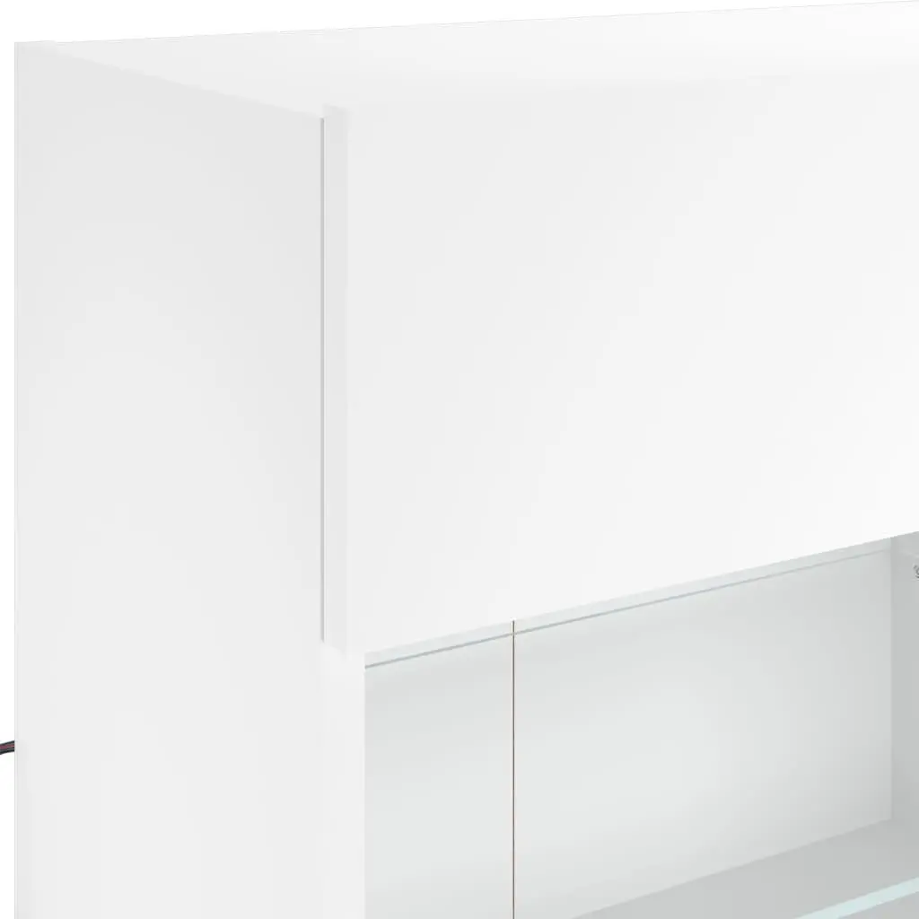 TV Wall Cabinet with RGB LED Lights and Shelves