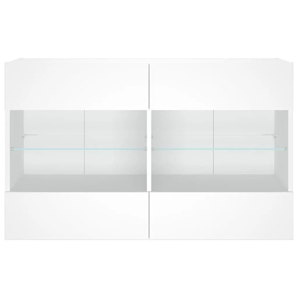 TV Wall Cabinet with RGB LED Lights and Shelves