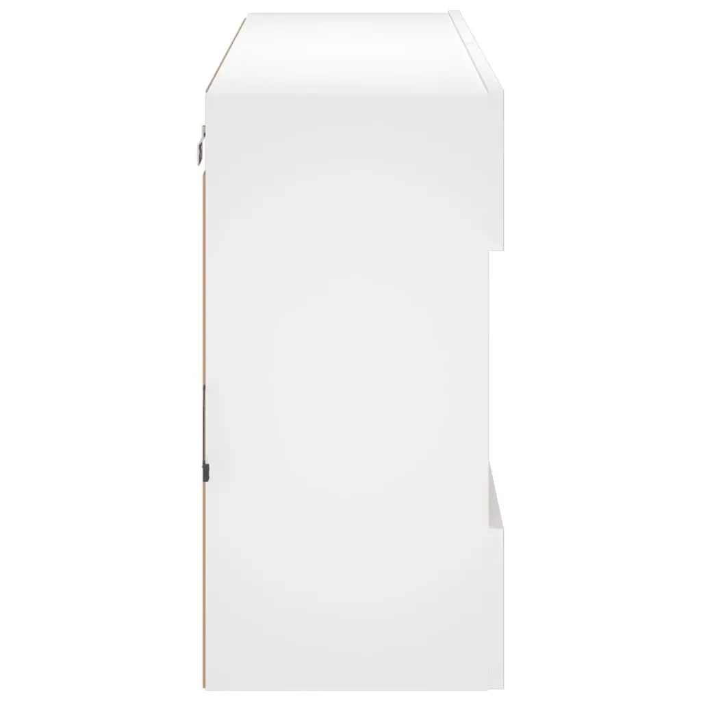 TV Wall Cabinet with RGB LED Lights and Shelves