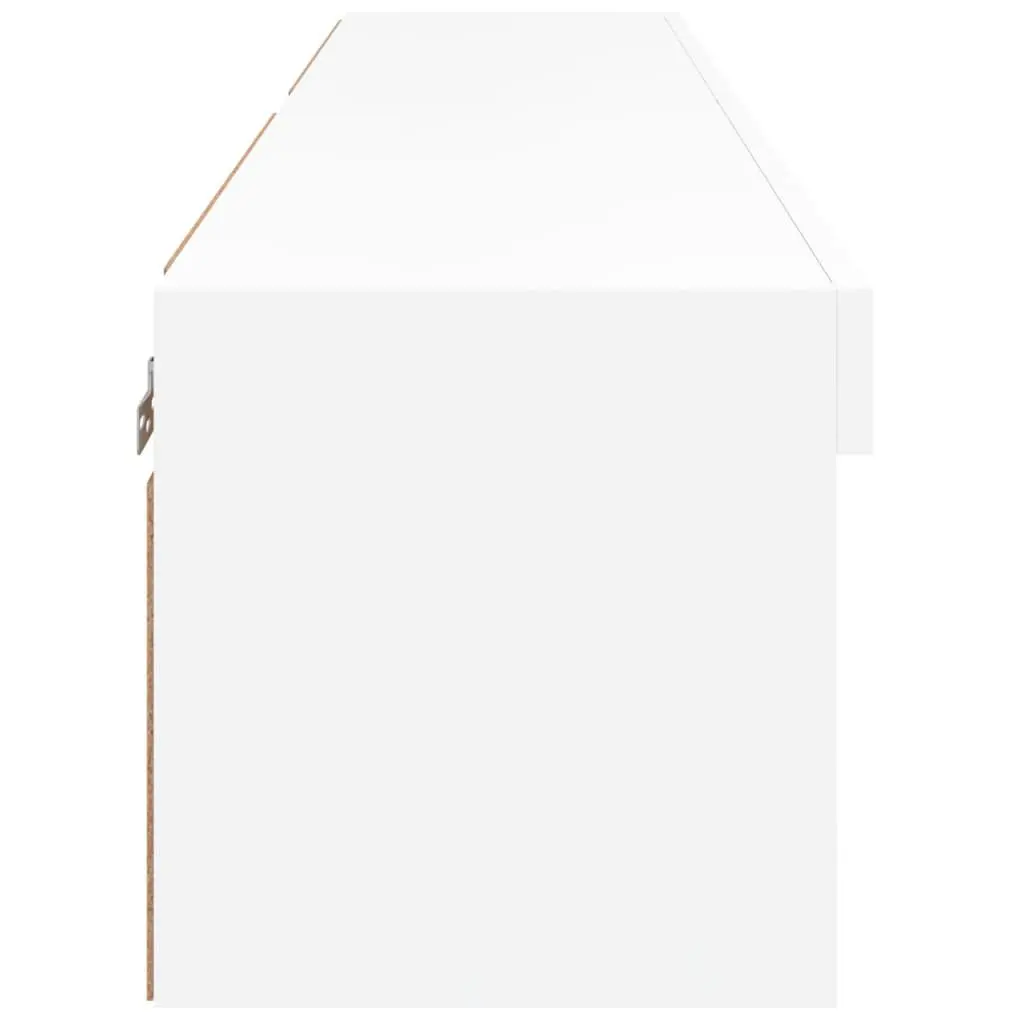 Wall-Mounted Storage Units White RGB LED Lights TV Cabinets Set 60x30x30cm Engineered Wood