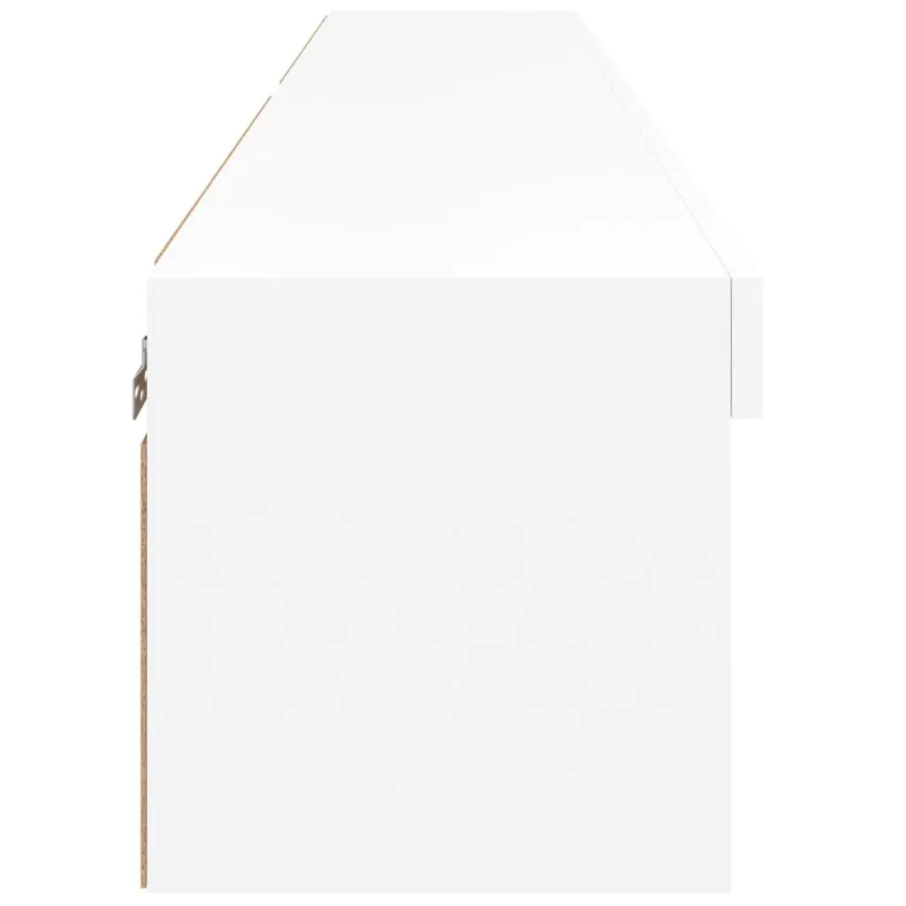 White Wall-Mounted TV Cabinet with RGB LED Lights Set