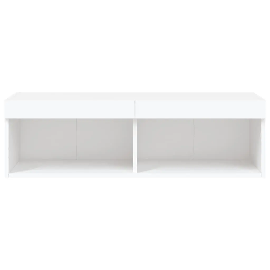 TV Cabinet Wall-Mounted White 100x30x30cm Engineered Wood with RGB LED Lights