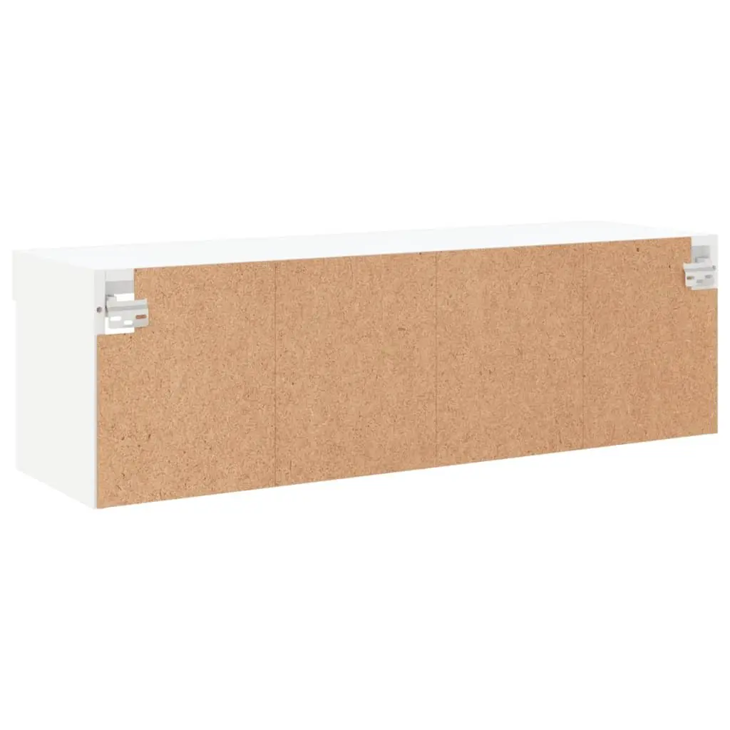 TV Cabinet Wall-Mounted White 100x30x30cm Engineered Wood with RGB LED Lights