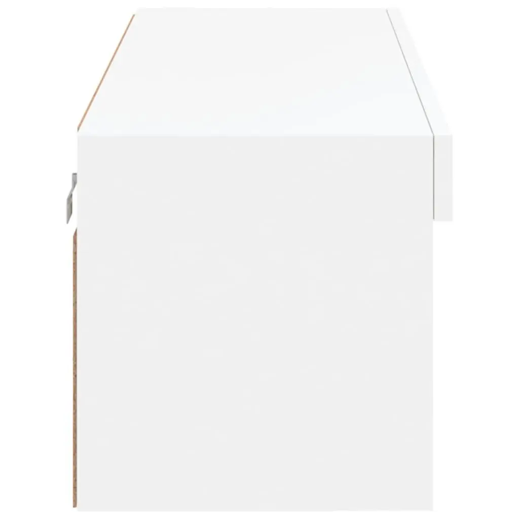 TV Cabinet Wall-Mounted White 100x30x30cm Engineered Wood with RGB LED Lights