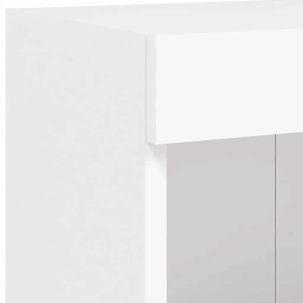 TV Cabinet Wall-Mounted White 100x30x30cm Engineered Wood with RGB LED Lights
