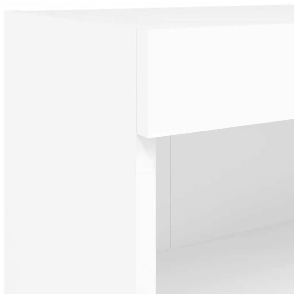 TV Wall Cabinet White 60x30x40 cm Floating Media Unit Engineered Wood RGB LED Lights