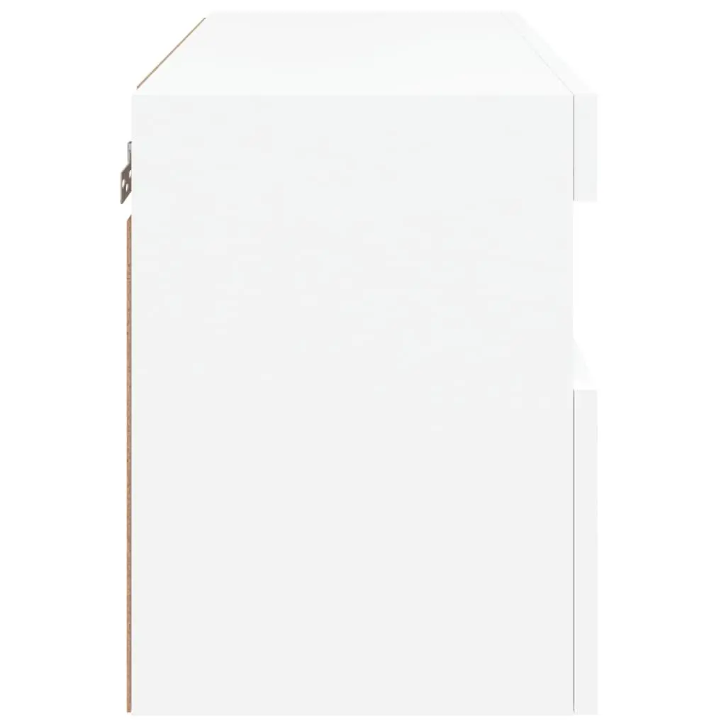 TV Wall Cabinet White 60x30x40 cm Floating Media Unit Engineered Wood RGB LED Lights