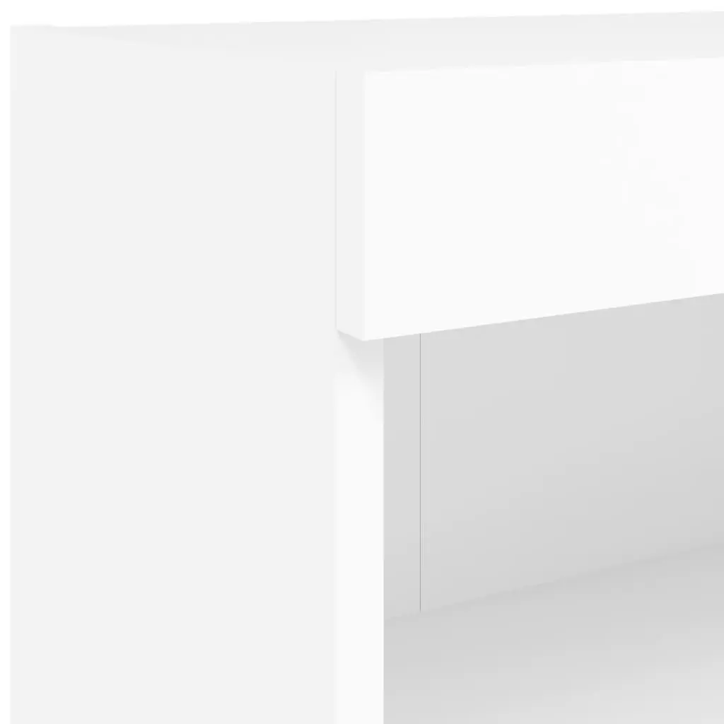 TV Wall Cabinet RGB LED Lights White Floating Storage Unit 60x30x40cm Engineered Wood