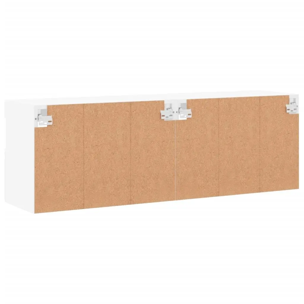TV Wall Cabinet RGB LED Lights White Floating Storage Unit 60x30x40cm Engineered Wood