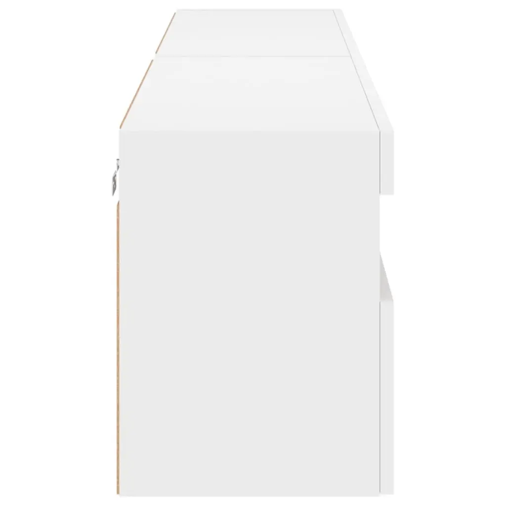 TV Wall Cabinet Floating Storage Unit White 80x30x40cm Engineered Wood with RGB LED Lights