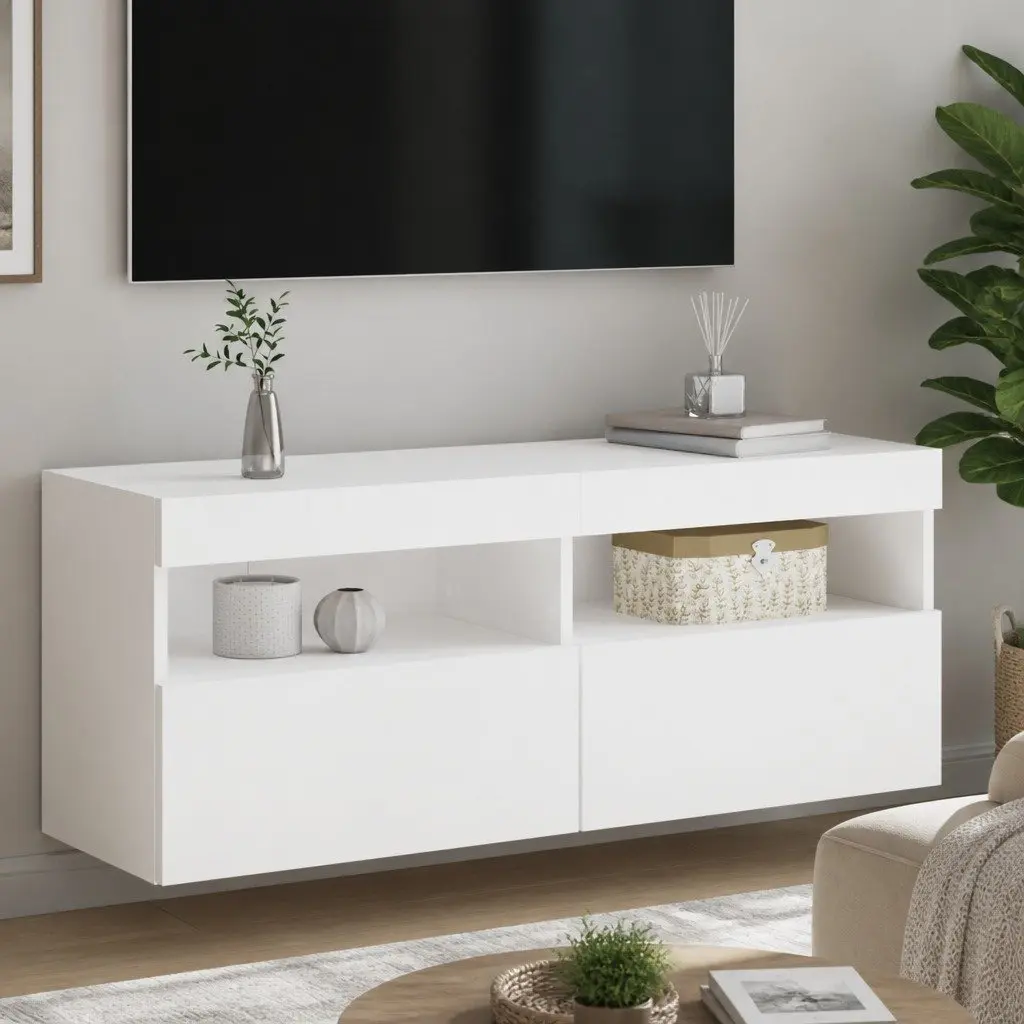 Floating TV Wall Cabinet with RGB LED Lights