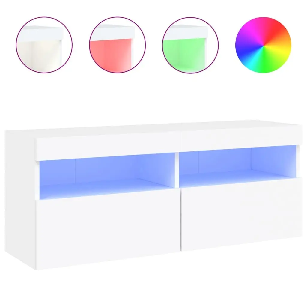 Floating TV Wall Cabinet with RGB LED Lights