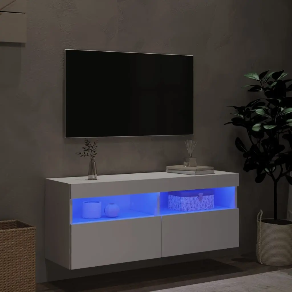 Floating TV Wall Cabinet with RGB LED Lights
