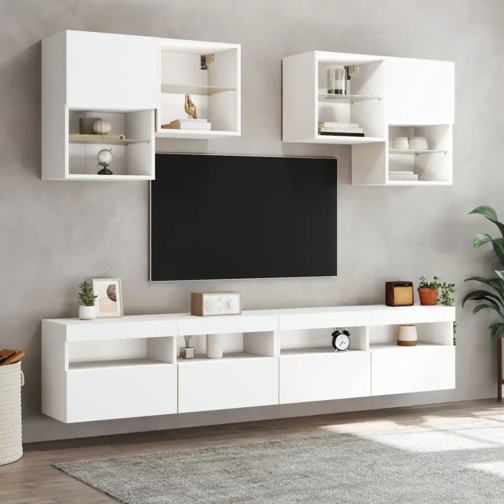 Floating TV Wall Cabinet with RGB LED Lights