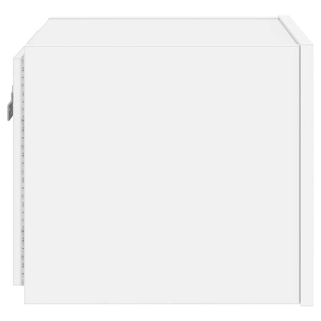 TV Wall Cabinets White Floating Media Storage Unit 2 pcs Engineered Wood with RGB LED Lights