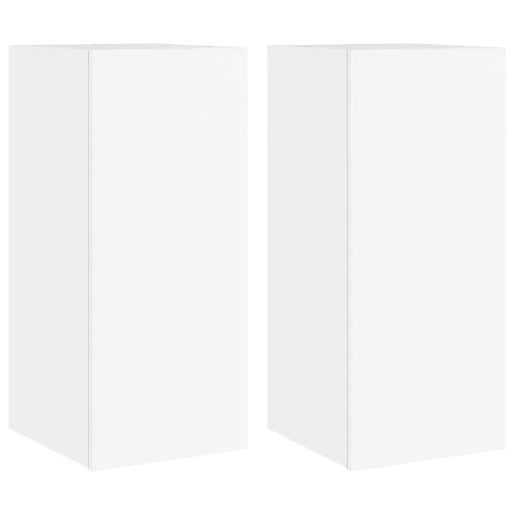 TV Wall Cabinet Floating Storage Unit White 30.5x35x70cm Engineered Wood with RGB LED Lights