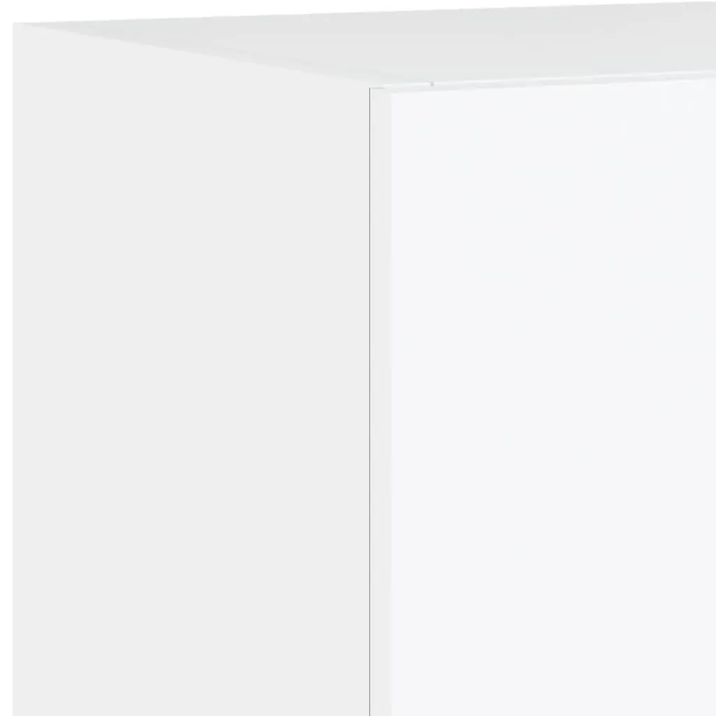 TV Wall Cabinet Floating Storage Unit White 30.5x35x70cm Engineered Wood with RGB LED Lights