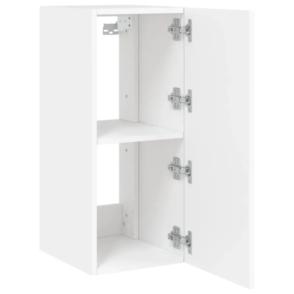 TV Wall Cabinet Floating Storage Unit White 30.5x35x70cm Engineered Wood with RGB LED Lights