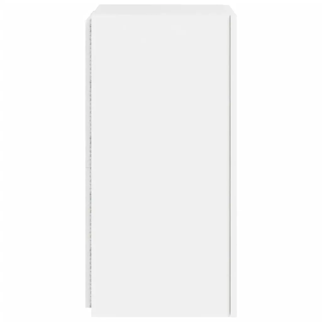 TV Wall Cabinet Floating Storage Unit White 30.5x35x70cm Engineered Wood with RGB LED Lights