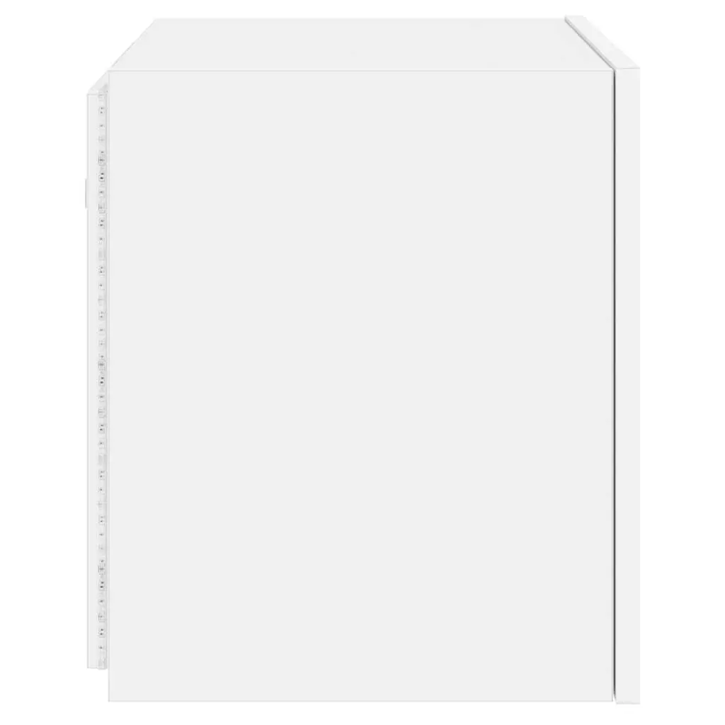 TV Wall Cabinets White Floating Media Storage Unit with RGB LED Lights 2 pcs Engineered Wood 40.5 x 35 x 40 cm