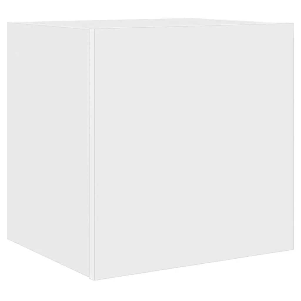 TV Wall Cabinets White Floating Media Storage Unit with RGB LED Lights 2 pcs Engineered Wood 40.5 x 35 x 40 cm