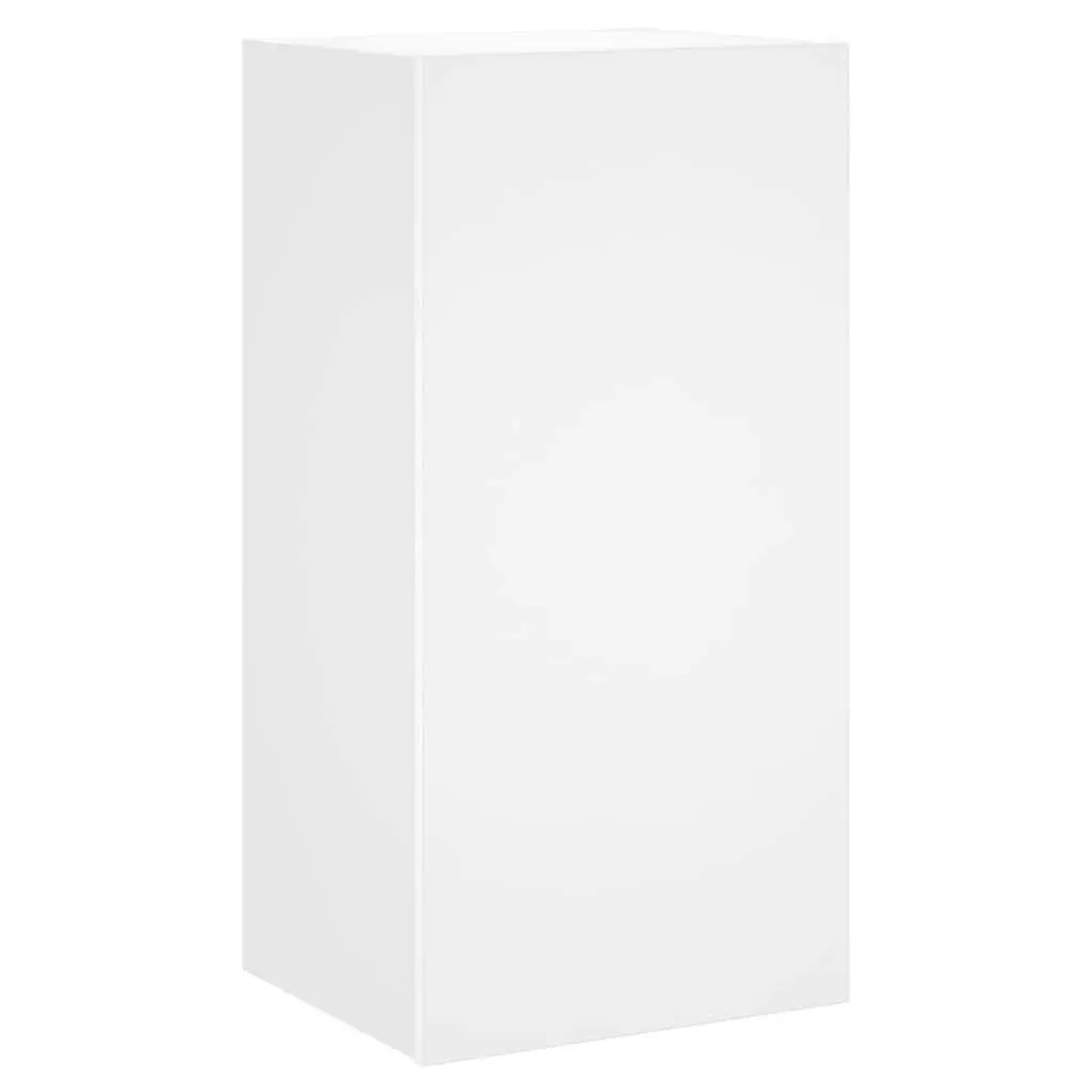 TV Wall Cabinet Floating Media Unit White RGB LED Lights Engineered Wood 40.5 x 35 x 80 cm