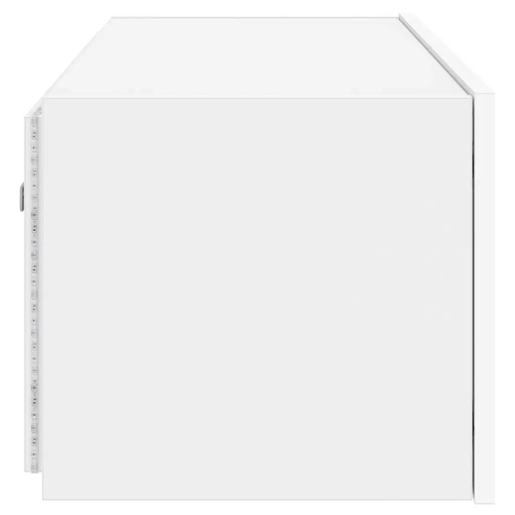 Floating Media Unit with RGB LED Lights in White