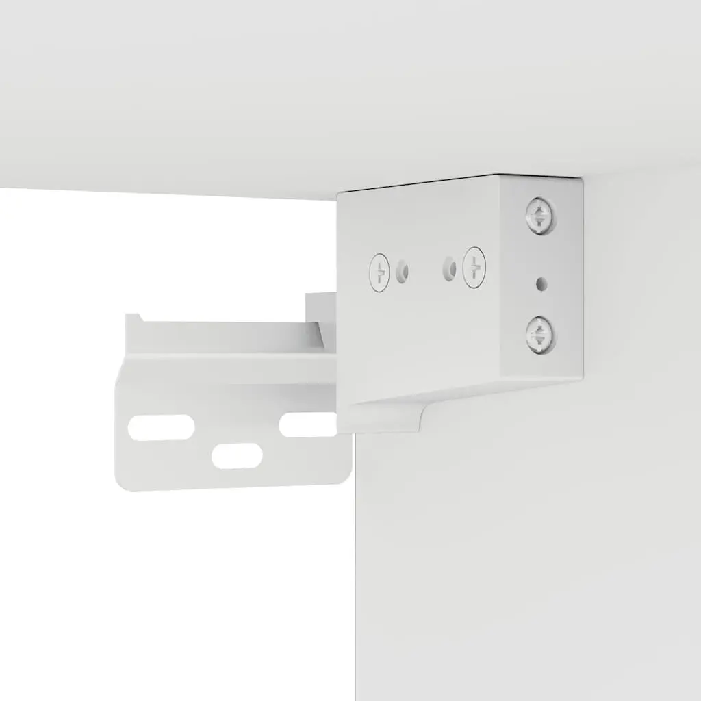 Floating Media Unit with RGB LED Lights in White
