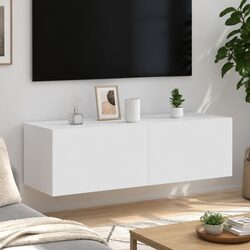 Elegant Wall-Mounted TV Cabinet with LED Lights