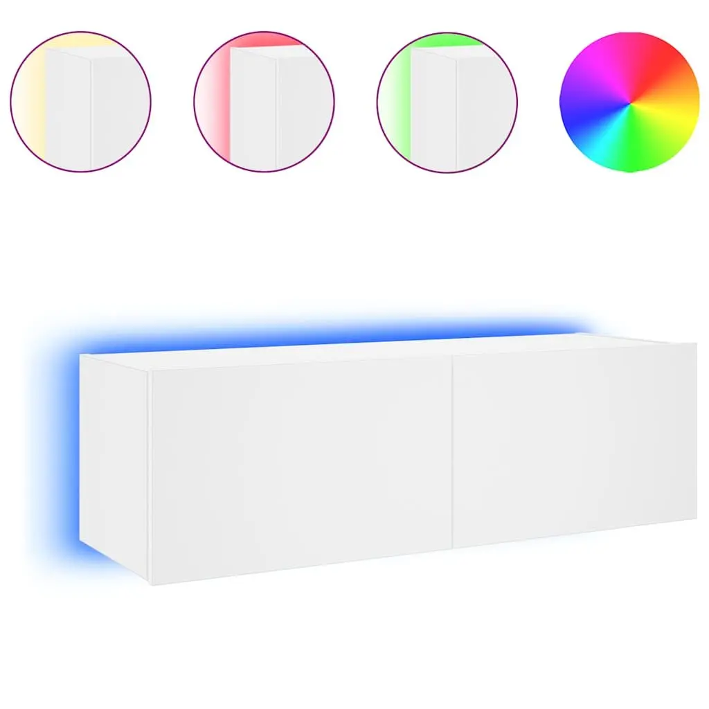 Wall-Mounted TV Cabinet with LED Lights