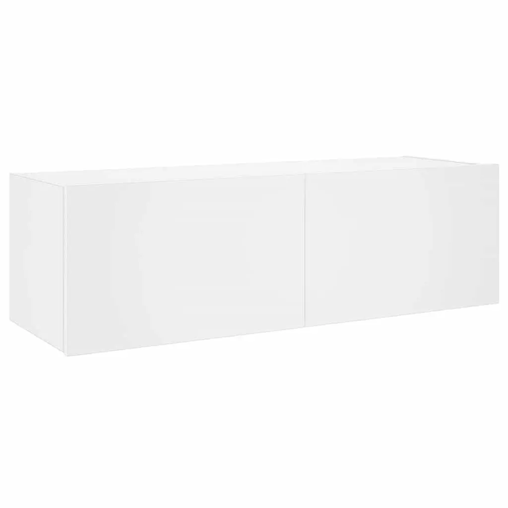 Wall-Mounted TV Cabinet with LED Lights