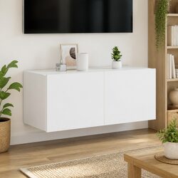 Floating Media Console Shelf with LED Lights