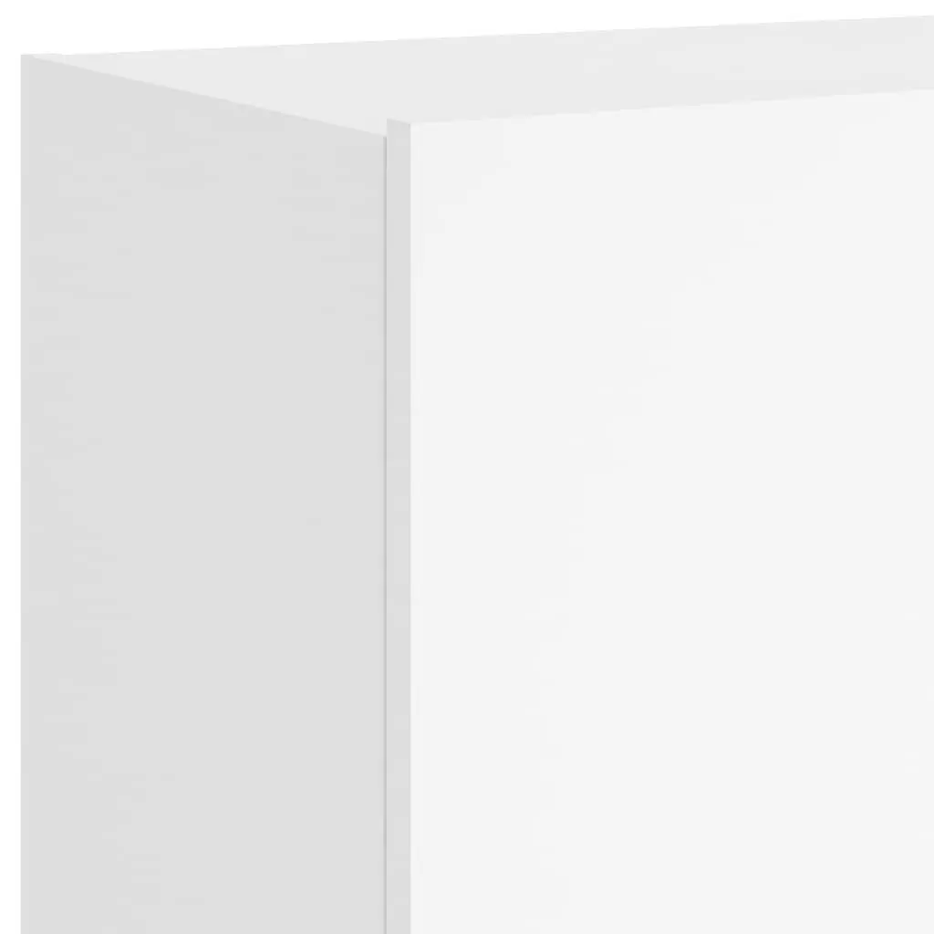 TV Wall Cabinet White LED Lights Floating Media Console Shelf Engineered Wood 80 x 35 x 41 cm