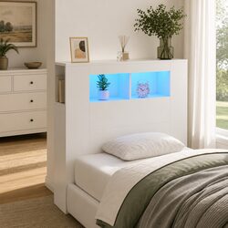 White LED Headboard 100cm for a Cozy Bedroom