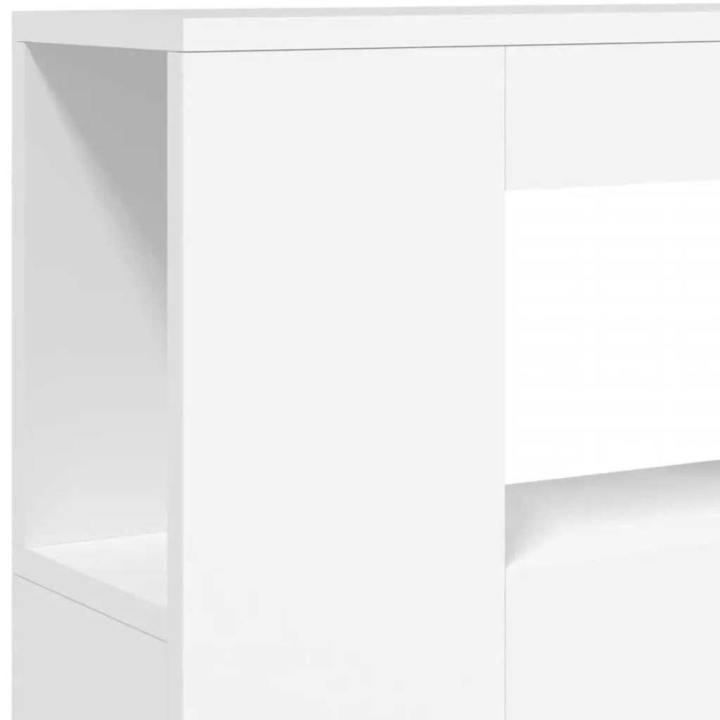 LED Headboard White 100cm Modern Bedroom Engineered Wood RGB Lights Wall Mount