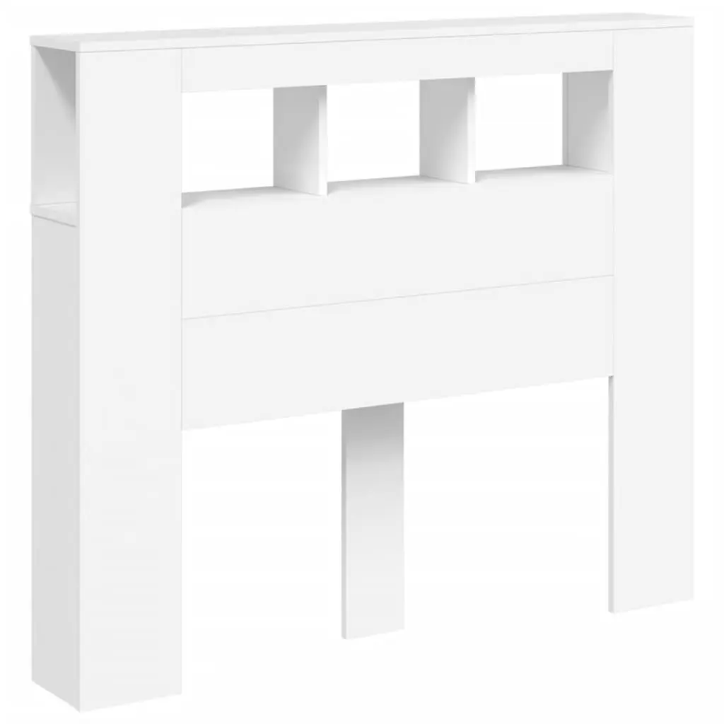 LED Headboard 120cm White Engineered Wood