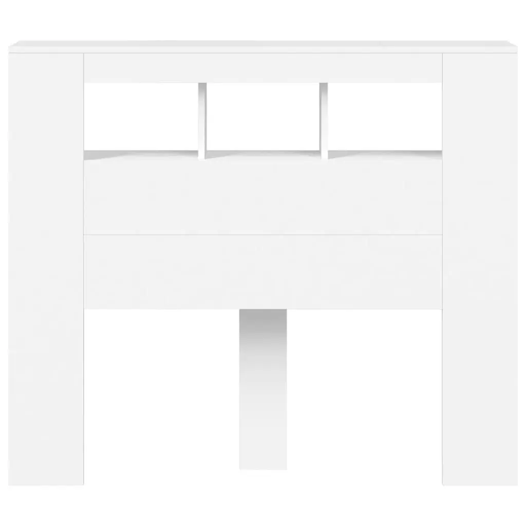 LED Headboard 120cm White Engineered Wood