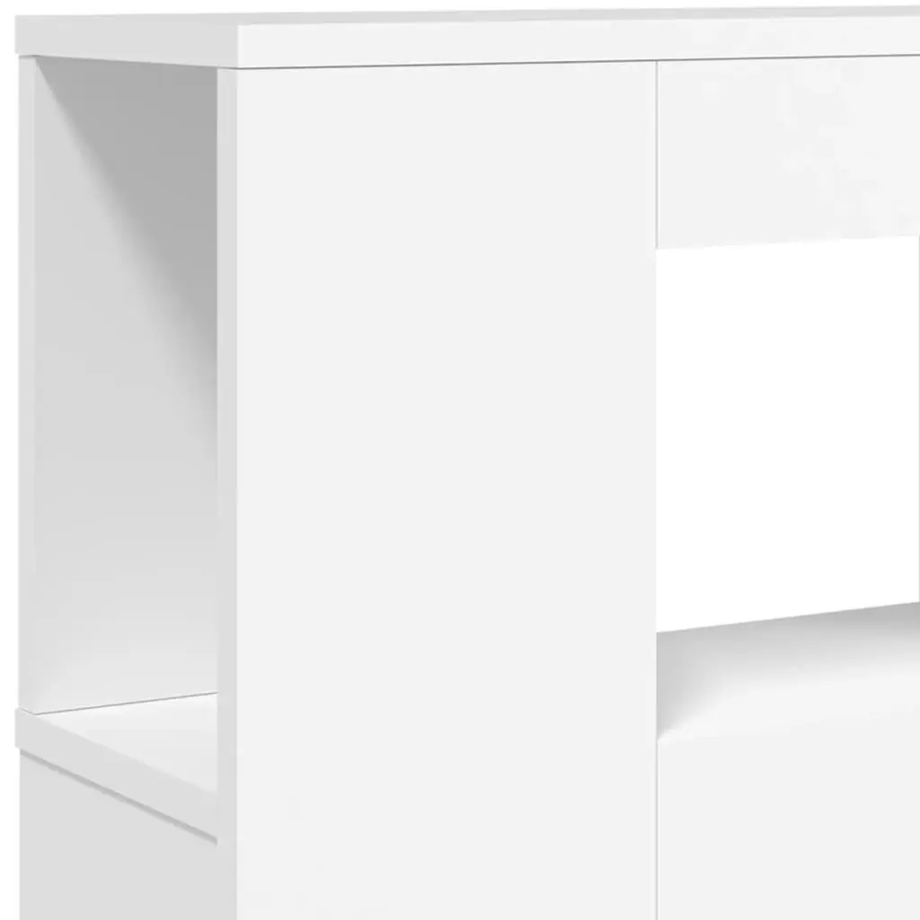 LED Headboard 120cm White Engineered Wood