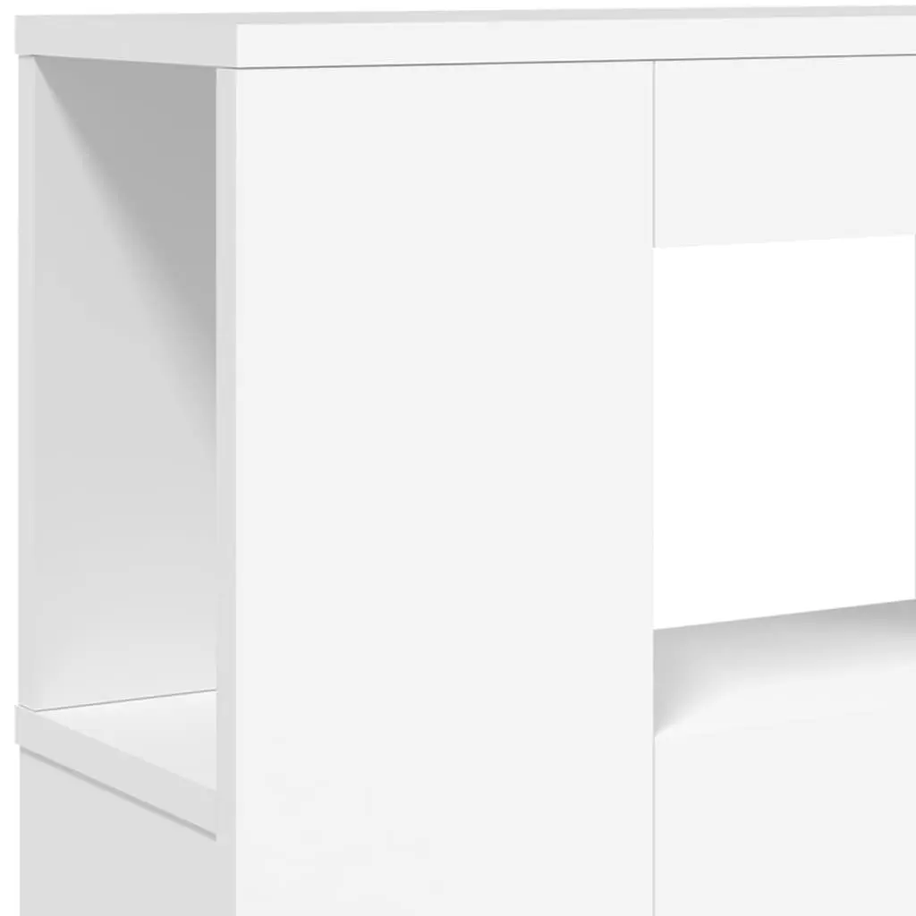 LED Headboard White 140 cm Engineered Wood Modern Bedroom Bed Furniture Storage