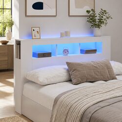 White LED Headboard 160cm for Modern Bedrooms