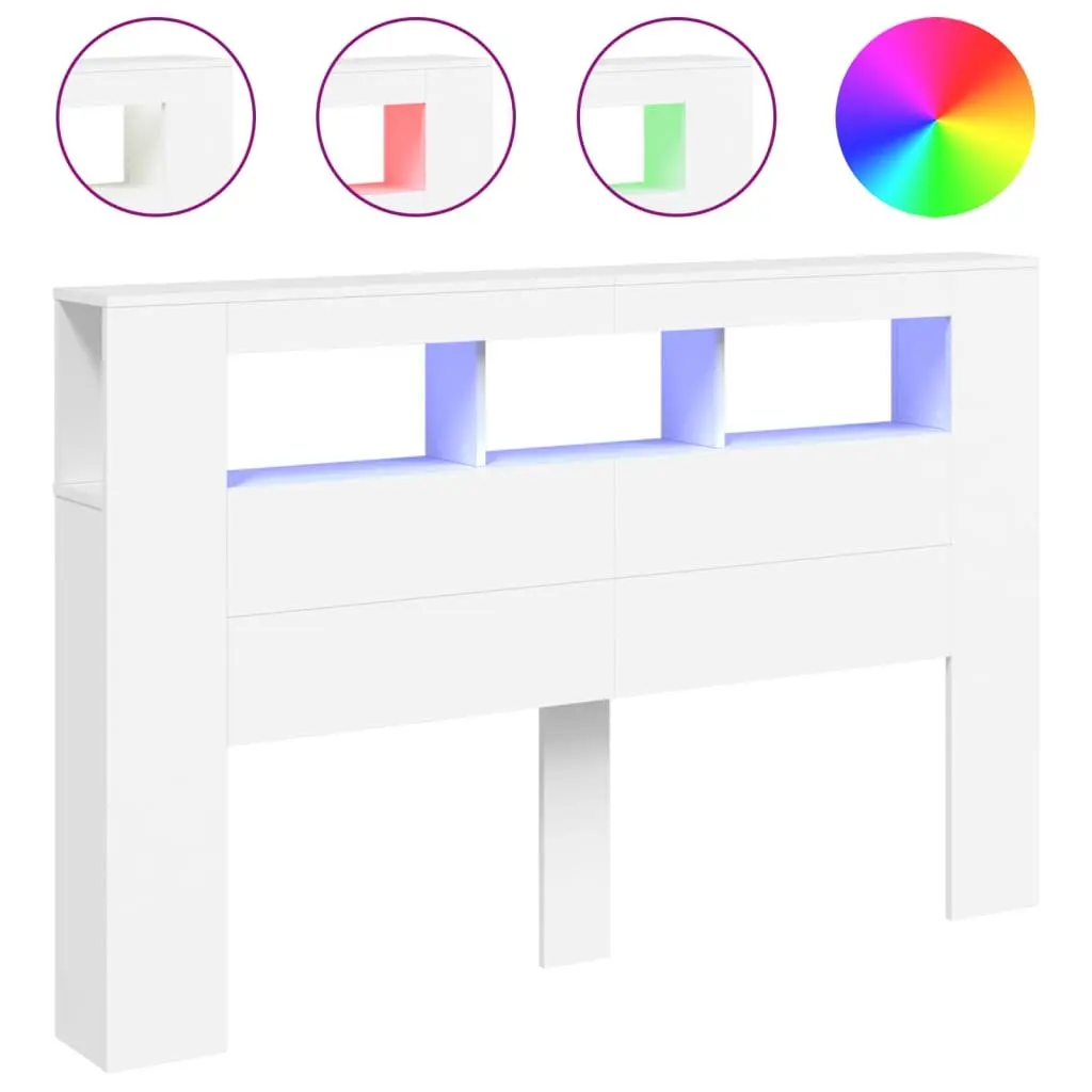 White LED Headboard 160cm for Modern Bedrooms