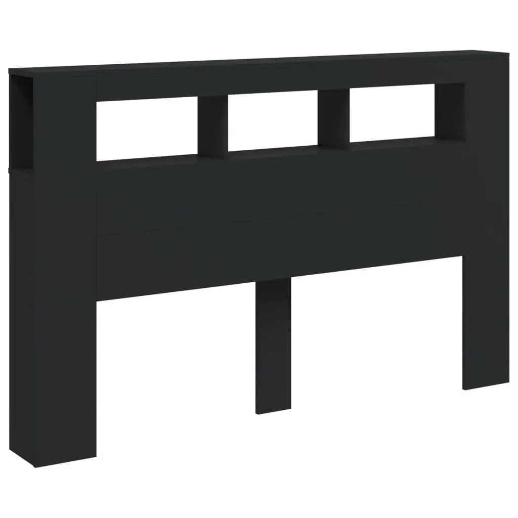 LED Headboard Modern 160 cm Black Engineered Wood with RGB Lights